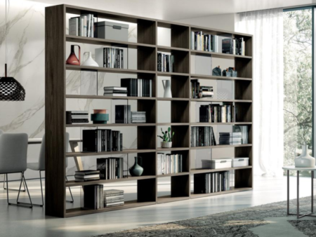 Libreria sospesa in metallo e legno in 21 colori personalizzabile